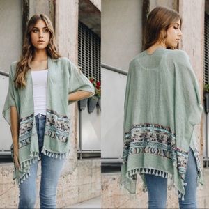 Mint Boho Kimonos with Tassels - HP